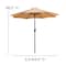 Flash Furniture Faux Teak 35" Patio Table-Tan Umbrella & Base XU-DG-UH8100-UB19BTN-GG - alternate 5